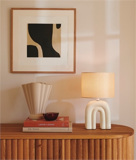 Contemporary Neutral Tones Table Lamp with Shade