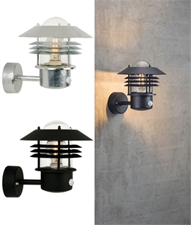 Vaned Low Glare Outdoor Wall Light with PIR Vaned Low Glare Outdoor Wall Light with PIR