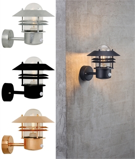 Vaned Low Glare Outdoor Wall Light with PIR