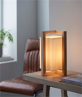 Scandi-Style Ivory Shade and Ash Wood Table Lamp