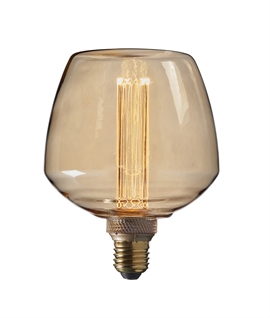 E27 125mm Flat Bottomed Globe Lamp - Amber Tinted