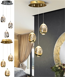 LED 3 Light Cluster Pendant with Bubble Detail - 1.5m Drop