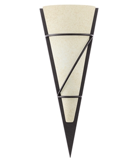 Conical Wall Sconce - Chalked Opal Glass in Dark Frame