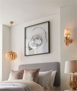 Opulent Floral Leaf Wall Gold Painted Wall Light & Shade