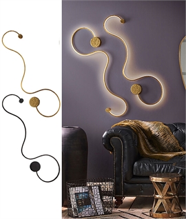 Slim Profile LED Swirl Wall Light Height 940mm