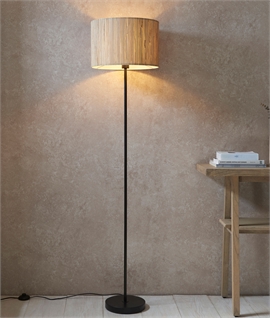 Floor Lamp with Natural Seagrass Shade & Matt Black Base