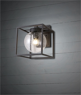 Open Box Exterior Wall Light with Seeded Globe Glass - IP54 