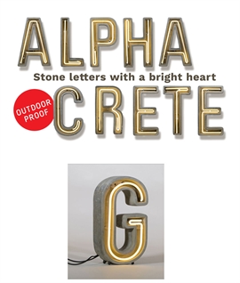 Neon Alphacrete Letters in Concrete by Seletti - IP44 Rated