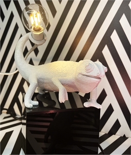 Chameleon Table Lamp in White Resin