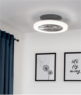 Flush Mounted Ceiling Fan with LED Light