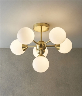 Opal Globe Multi-Arm Semi-Flush 6 Light