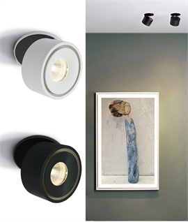 White Adjustable Semi-Recessed LED Downlight - 8W Warm White COB