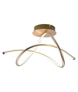 Modern Semi-Flush LED Swirl Ceiling Light Height 28cm