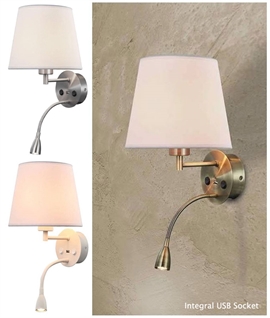 Wall Light with Dual Switch Shaded and LED Adjustable Arm