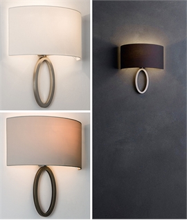 Shallow Projection Wall Light with Wrap-Around Fabric Shade