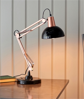 Highly Adjustable Table Lamp - Bronze or Slate Grey