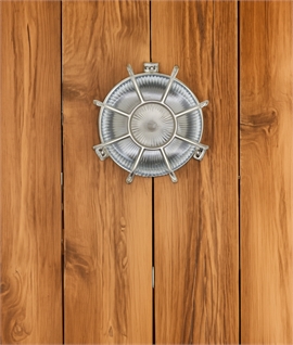 Deep Caged Bulkhead Wall Light - IP64 Rated Marine Style D22cm
