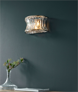 Concave Crystal Flush Mounted Wall Light