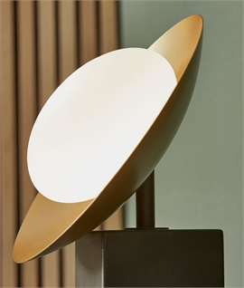 Modern Gold and Opal Glass Table Lamp