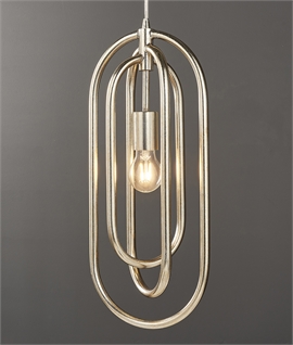 Concentric Oval Ring Bare Bulb Pendant