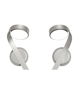Silver Polished Chrome & White Shade LED 10w Wall Light