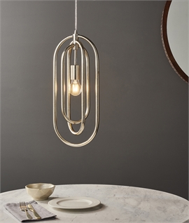Concentric Oval Ring Bare Bulb Pendant