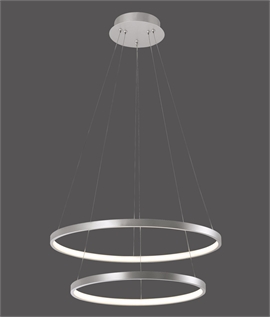 Double Ring LED Pendant Light - Silver or Gold