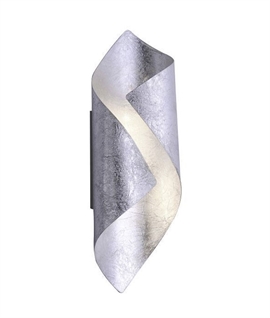 Metal Silver Finish Wrap Design LED Wall Light 