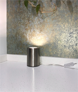 Simple Free-Standing Floor Uplight - Satin Silver Finish