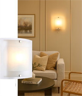 Opal and Clear Glass Flush Mounted Wall Light