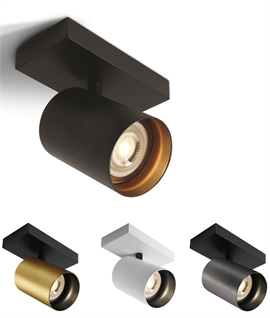 Single GU10 Spotlight with Adjustable Head on Larger Mounting Plate