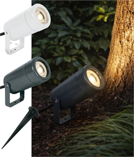 Budget Price Adjustable Garden Spotlight - White or Black - IP65