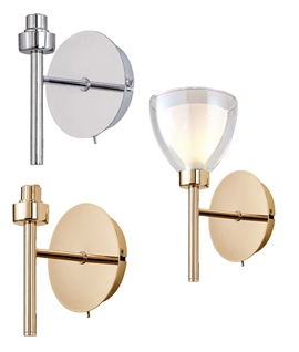 Single Arm Switched Wall Light for Choice of Glass Shade