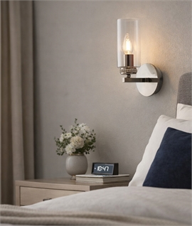 Single Glass Shade Wall Light with Crystal Detailing 