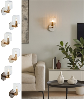 Brass & Glass Wall Light with Marble Detailing