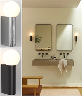 Single Bathroom Wall Light - Black or Chrome
