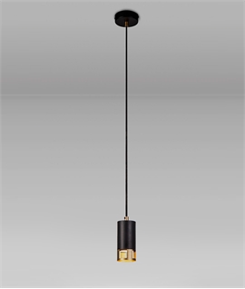 Luxe Beam 1 Light Pendant - Black & Painted Gold