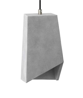 Unique Italian Concrete Asymmetric Pendant - Light Grey