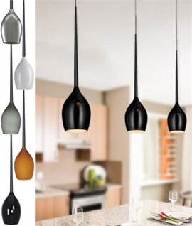 Elegant Single Teardrop Glass Pendant Light - 5 Colours