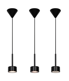 Black Single LED Pendant Light - Dimmer Built-In