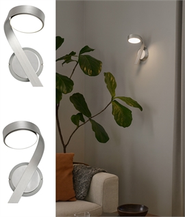 Silver Polished Chrome & White Shade LED 10w Wall Light