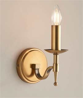 Antique Brass Wall Light - Single or Double Option