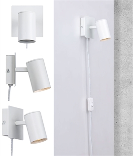 Single Adjustable Spot Wall Light in White 