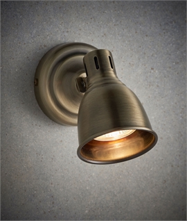Antique Brass Single Adjustable Spotlight