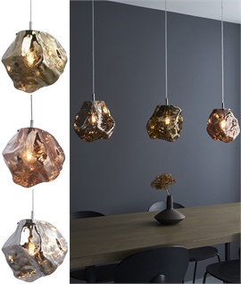 Modern Pendant Light with Volcanic Glass Design