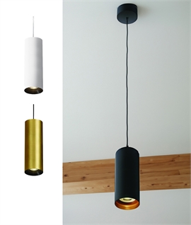 Slim 10w GU10 Pendant 240mm long - 3 Finishes