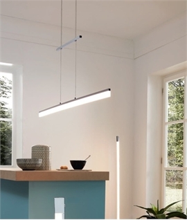 Polished Chrome LED Slim-Line Rise and Fall Linear Pendant