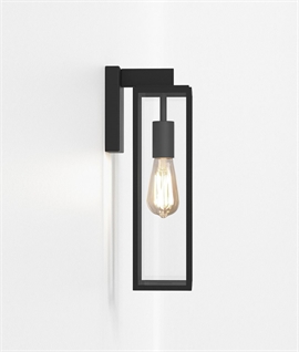 Modern Black Finish Lantern Wall Light - IP44