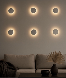 Modern Round LED Wall Light – 16cm Warm White Backlit Design