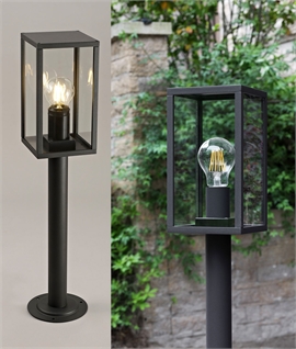 Graphite Black IP54 Lantern Bollards - 2 Sizes 